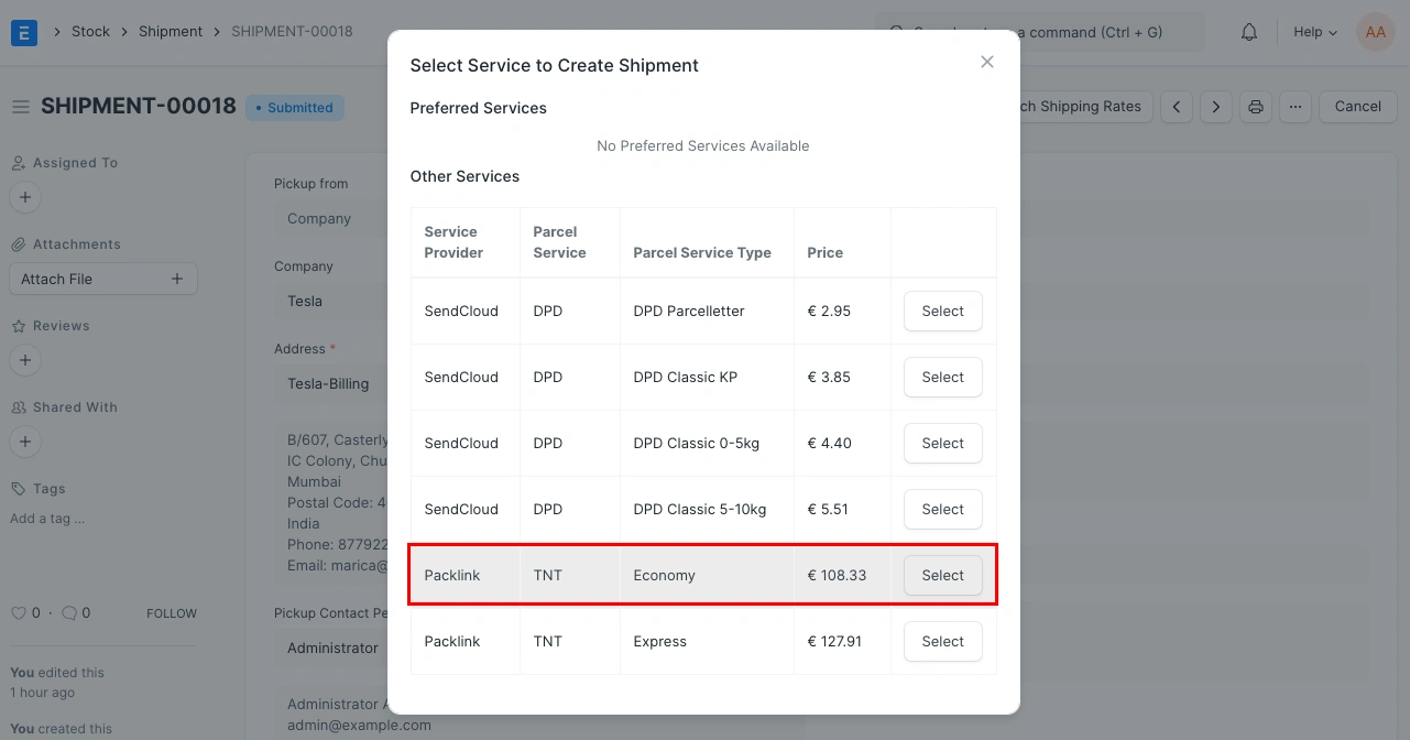 erpnext shipping erpnext shipping